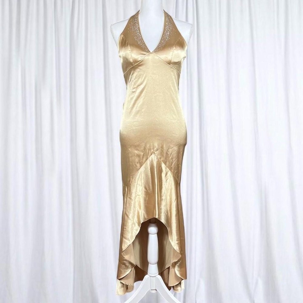Vintage Blondie Nites by Linda Bernell Formal Gown with Bedazzled Neckline